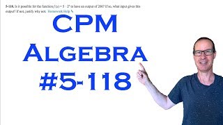 CPM Algebra Chapter 5 Problem 118