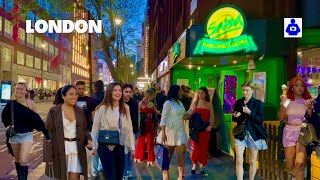 London Walk 🇬🇧 Nightlife, West End, Piccadilly Circus to SOHO | Central London Walking Tour | 4K HDR