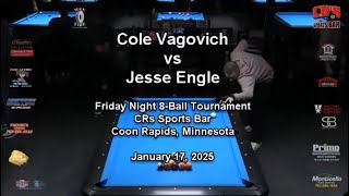 Cole Vagovich vs Jesse Engel - Live stream billiards pool match #condensedpool #perfectaimbilliards