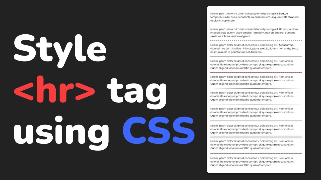 Как стилизовать тег Hr с помощью CSS || Style Hr Tag With CSS - YouTube