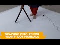 Drawing circles for giant dot mandala | Step #2 | 2022 | ATM Creations | (dot mandala on canvas)