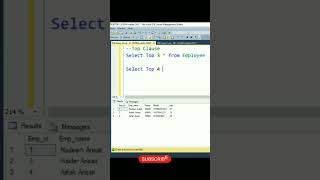 Top Clause in SQL #sql #sqlserver #shorts #shortsvideo #shortsfeed