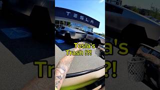 Teslas dumpster was full of ......omg!! #dumpsterdiving #tesla #car #cars #shorts