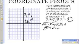 Video #4 Coordinate Proofs example
