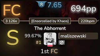 7.7⭐ maliszewski | Cradle Of Filth - The Abhorrent [Ensorcelled by Khaos] 99.67% (#1 694pp FC)- osu!