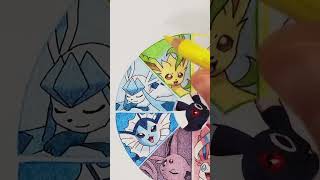 Eeveelution pokemon colorwheel 3 color challenge! #pokemon #ポケモン #colormixing #colorwheel #drawing