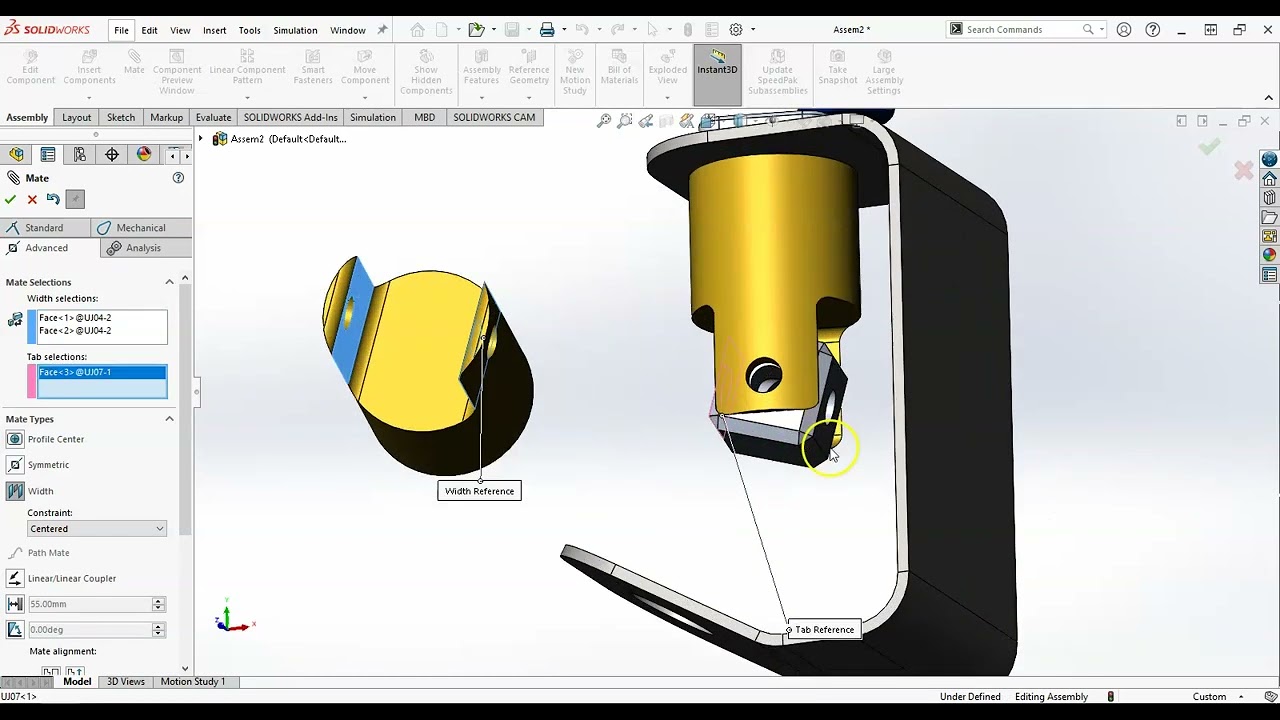 SolidWorks Universal Joint Assembly - YouTube