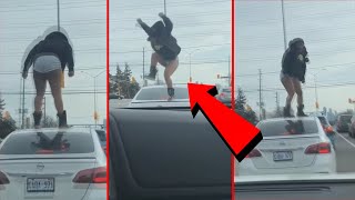 TOXIC EX JUMPS ON BOYFRIENDS CAR FOR CHEATING! *WORST TOXIC EX'S EVER*