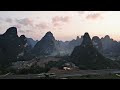 航拍广西崇左名仕田园喀斯特地貌 aerial guangxi chongzuo mingshi pastoral karst scenery