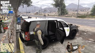 GTA V - LSPDFR 0.4.9🚔 - LSSD/LASD - Sheriff K9 Patrol - Suspicious Vehicle | Attempted Murder - 4K