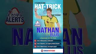 Record Alert | Nathan Ellis | First Player to take Hat-trick in T20Int on Debut #Shorts