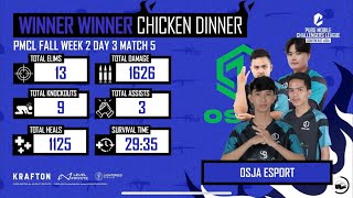 Game5: OsJa eSports Chicken Dinner | PMCL Sea Fall 2024 | PUBG Mobile | @VMPKH