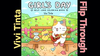 Girl’s Day Coloring Book for Adults by Vivi Tinta Flip Through