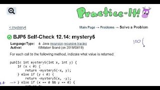 Java Practice It | Self-Check 12.14: mystery5 | recursion, recursive training