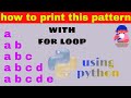 how to print this pattern using for loop in python
