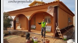 Antes y Despues una casa proyectada con Corcho Proyectado DECOPROYEC