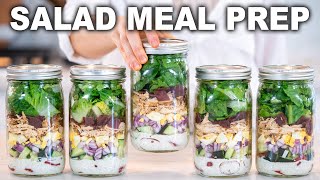 MASON JAR COBB SALADS | High Protein Lunch Meal Prep Ideas for Salad Recipes!