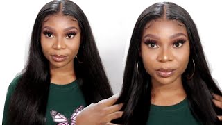 😱 BEST! STRAIGHT 13X4 LACE FRONTAL Wig Install (Easy) Beginner Friendly | ft Yoniswigs