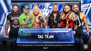 Roman Reigns John Cena \u0026 Brock Lesnar Vs Team Solo Sikoa Full Match | WWE SmackDown | WWE 2K24