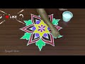 simple daily kolam with 5x3 dots தினமும் வாசலில் போட அழகான புள்ளி கோலம் easy muggulu designs