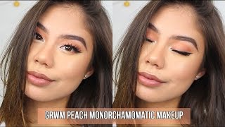 GRWM || PEACH MONOCHROMATIC MAKEUP LOOK