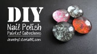 DIY Nail Polish Painted Cabochons, for Jewelry Making or Crafting