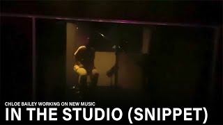 Chloe Bailey in the studio with Lil TJay