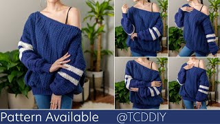 How to Crochet: Oversized Sweater | Pattern \u0026 Tutorial DIY