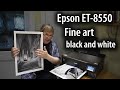 Epson EcoTank ET-8550 A3+ black and white fine art prints. Paper options and print settings