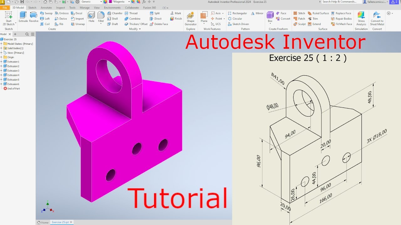 Autodesk Inventor Tutorial 25 Youtube