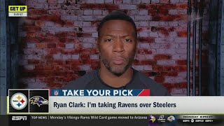 GET UP | Russ is DONE! - Ryan Clark had a hard time picking the Ravens to beat the Steelers