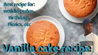 How I bake a 2kg simple vanilla cake || Vanilla cake recipe || How to bake a simple vanilla cake.