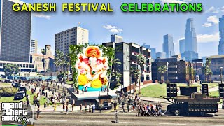 Ganesh Chathurthi in GTA 5 | Ganapati Visarjan GTA 5 Vinayaka Chavithi 1st time in gta 5