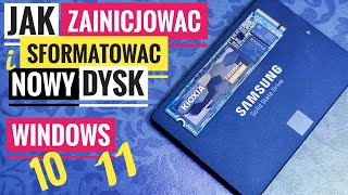 Jak zainicjować nowy dysk SSD w Windows 10 / 11 💥 tworzenie partycji 💥  Brak nowego dysku w systemie