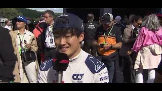 Yuki Tsunoda's Post-Rce Interview after finishing in the points at the Belgian Grand Prix