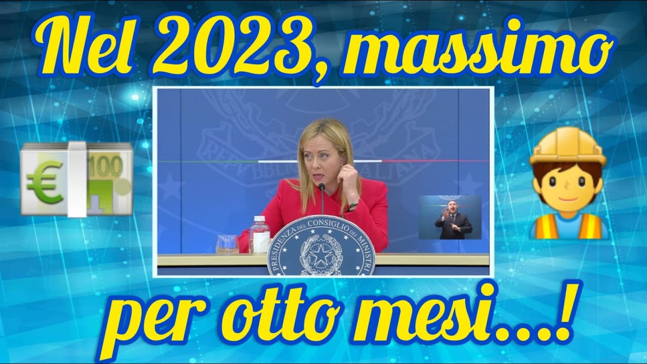 Meloni : Da Gennaio 2024 Abolito Il Reddito Di Cittadinanza! - YouTube