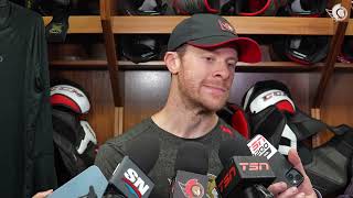 Drake Batherson, Brady Tkachuk, Nick Jensen, Travis Green Postgame Media vs NYI