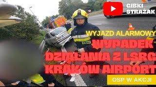 Wyjazd do wypadku z Lotniskową Służbą Ratowniczo-Gaśniczą ! [HELMETCAM]