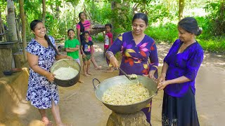 long grain rice! fried vegetables and hot chili paste | mali cooking in village