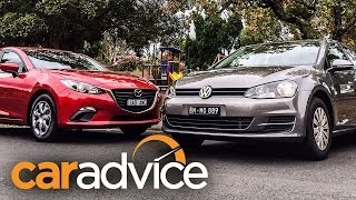 2014 Mazda 3 vs VW Golf Comparison Review