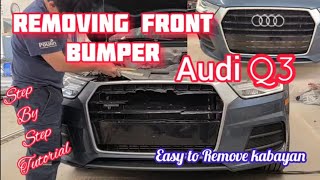 How to Remove  front  bumper  Audi Q3 || Paano Tanggalin front bumper  Audi Q3