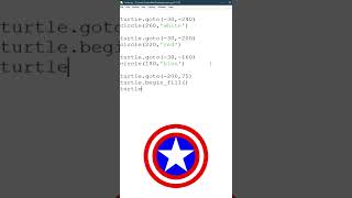 How to Create 🌈Avengers Logo Using 🐍Python Turtle🐢 💖SUBSCRIBE💖 #short video #python #programming