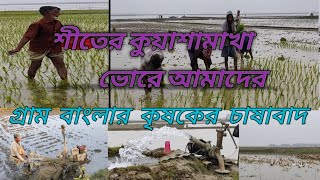 গ্রামবাংলায় শীতের কুয়াশায় কৃষকদের চাষাবাদ । 15 January 2024.