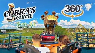 VR 360 Cobra's Curse Roller Coaster On Ride POV with Queue Busch Gardens Tampa 2024 09 30