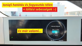 Ioniq5⚡téli ❄️hatótáv és fogyasztás öreguras, kamionos tempóban, autópályán. + töltési sebesség⛽⌛