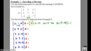 PC: 7.8 Notes: Example 7 - Encoding a Message