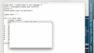 Learn CS: Caesar Cipher using Modulus Operator