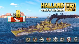 Destroyer Halland: 8 ships destroyed on map 