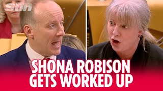 Shona Robison gets worked up as Labour SLAM SNP budget failures