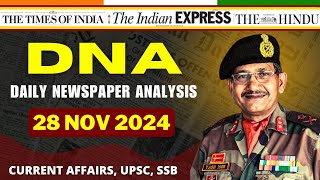 Daily Newspaper Analysis | 28 Nov 2024 | Current Affairs For Defence Aspirants | SSB #upsc #cds